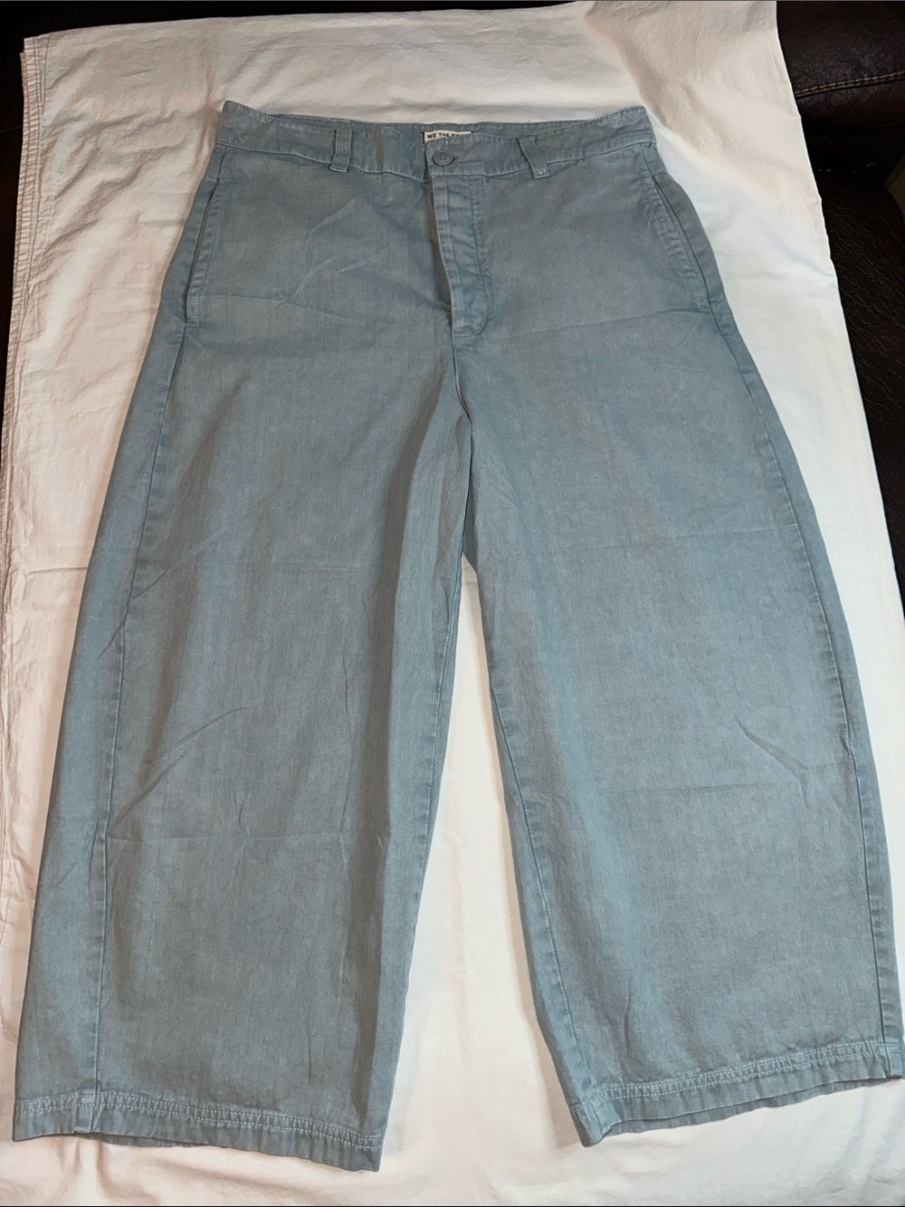 Free People Wide Leg Pants in Light Blue